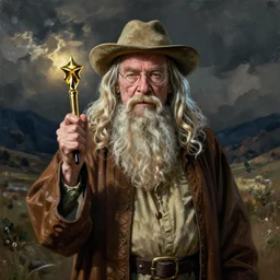 gandalf as breaking bad walter white, painting