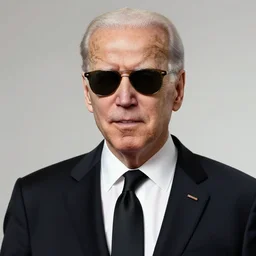 joe biden is agent smith, sunglasses, black tie, the matrix movie, key frame