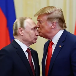 vladimir putin kissing trump