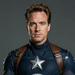 beautiful portrait commission of a handsome Bryan Cranston as captain america in a vintage gothic style. black hair. pale skin, black makeup. character design by ralph steadman, detailed, inked, western comic book art