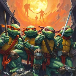 akatsuki four teenage mutant ninja turtles by paul lehr, godmachine and james gurney,