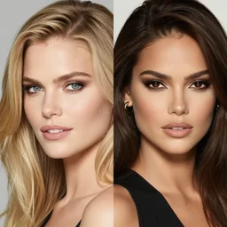 high quality headshot photograph of a model that looks equally like tiffani thiessen and like adriana lima.