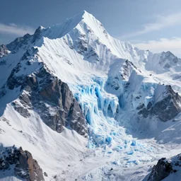 realistic photo of ice mountains are melting due to global warming effects, very sharp focus, 3 d octane render, in the style of greg rutswoski, very hyper realistic, highly detailed, fantasy art station