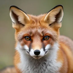 close-up photograph of a fox, incredibly detailed, fluffy fur, very beautiful, studio lighting, 50mm lens