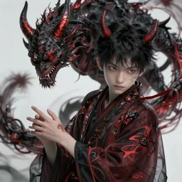 beautiful androgynous boy turning into a demon, intricate, hd, high detailed, 4 k,