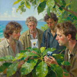 mingled in the scents of green leaves, sunshine, and sea, were the command - pheromones and tiny nanomachine packages, smaller than pollen spores, tim hildebrandt, wayne barlowe, bruce pennington, donato giancola, trending on artstation, cinematic composition, beautiful lighting, hyper detailed, 8 k, oil on canvas