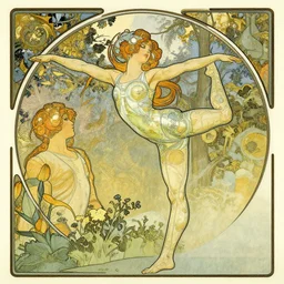 an art nouveau illustration of a futuristic girl doing yoga by norman rockwell and john berkey