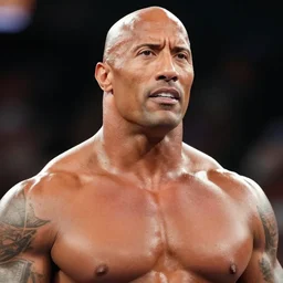 film still close up shot of dwayne johnson as the rock at wrestlemania.