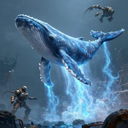 visually stunning, cinematic, ultra realistic, hyper realism, 1 2 k, epic, octane render, unreal engine, vfx, maya, aetherspouts : aethertide whale, aether tradewinds : dieselpunk creature, by nadezda and david stoupakis