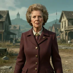 margaret thatcher in fallout new vegas, gaming, detailed, 4k