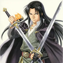 boromir in an anime world, holding a sword, incredibly detailed, ultra realistic, drawing by Satoshi Kon