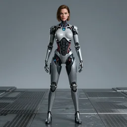 beautiful girl with face a kate beckinsale cyborg, trending artstaition, cinematic, full body, metal floor, unreal engine