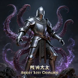ultrarealistic, 3 d render, photographic portrait of a lifelike medieval armored knight transforming into a tentacle monster, surrounded by magic wisps, highly intricate, dramatic lighting, steel helmet, cosmic horror, extremely detailed, concept art, award - winning, masterpiece, art by alex grey