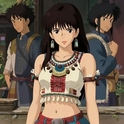 a beautiful young jun amaki alluring gravure model in mesoamerican street fashion crop top, by ilya kuvshinov and artgerm, gorgeous, alluring, attractive, gapmoe yandere grimdark, trending on pixiv fanbox, painted by greg rutkowski makoto shinkai takashi takeuchi studio ghibli, akihiko yoshida