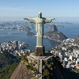 a highly detailed picture of the eye of sauron on top of a mountain as the christo redentor over rio de janeiro, aerial photography, ultrawide lens, art by john collier and albert aublet and krenz cushart and artem demura and alphonse mucha, volumetric lighting, octane render, 4 k resolution, trending on artstation, masterpiece