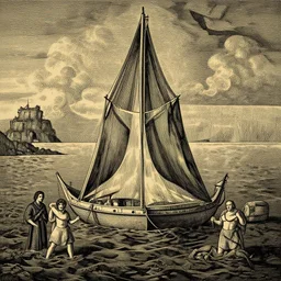 disasterpiece days of noah in the style of william blake, terese nielsen, tristram and isolde