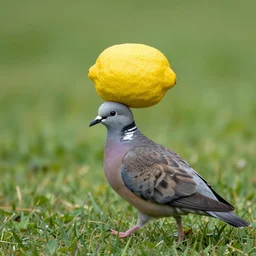 a dove carrying a lemon, nature photography, 8k