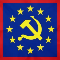 winning flag design for communist European Union, hammer and sickle design, reddit vexillology, 8K, legacy, bright future