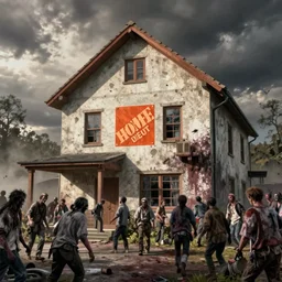 home depot building exterior zombie hoards painted by caspar david friedrich