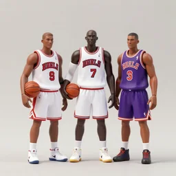 marionettes of NBA all stars 2000, studio lighting, random wall or scenery background