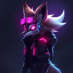 an anthropomorphic cyberpunk fox, backlighting, trending on artstation, digital art, furry art, trending on furaffinity, fantasy art