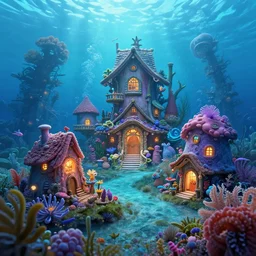 Underwater fairy village