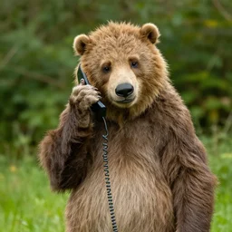 the heffalump talking on a cell phone