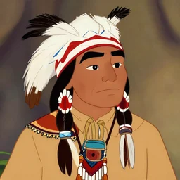 portrait of a native american, disney style