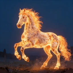 stallion made of ethereal fire