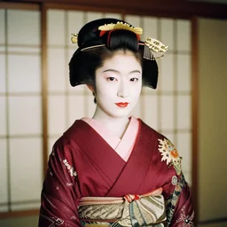 Portrait Photograph of a Japanese Geisha Agfa APX 100