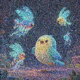8bit game. cute! c4d, unreal engine, pixar, pixelart, rimlight, jelly fish dancing, fighting, bioluminescent screaming feathers pictoplasma characterdesign toydesign toy monster bird of paradise creature, zbrush, octane, hardsurface modelling, artstation, cg society, by greg rutkowksi, by Eddie Mendoza, by Peter mohrbacher, by tooth wu