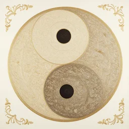a yin yang painting, ornate, delicate, neat, precise, detailed, opulent, lavish, elegant, ornamented, fine, elaborate, accurate, intricate, meticulous, decorative, realistic
