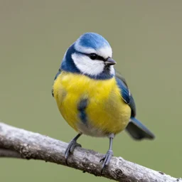 Spurlybird, blue and yellow