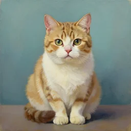 oil painting of cat - buddhist