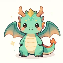 a cute dragon, digital art, illustration
