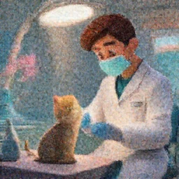 a wholesome illustration of a dentist appointment for cats, studio Ghibli,  Pixar and Disney animation, sharp, Rendered in Redshift and Unreal Engine 5 by Greg Rutkowski, Bloom, dramatic lighting