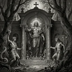 the final realm, gateway to the underworld, mystic art, detailed painting by greg rutkowski and gustave dore and zdzisław beksinski, intricate detail