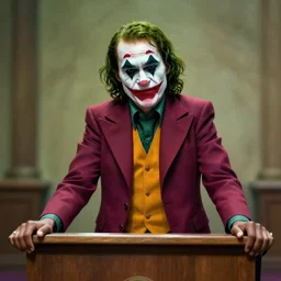 uncanny valley portrait of pastor kenneth copeland cosplaying as the joker on his megachurch pulpit, by jon mcnaughton zdzisław artstation
