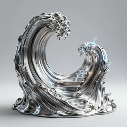 3 d render of an organic sculpture, waves and steps, chrometype, liquid metal, neotribal, raytraced, volumetric lightning, 8 k, by zhelong xu and innate studio