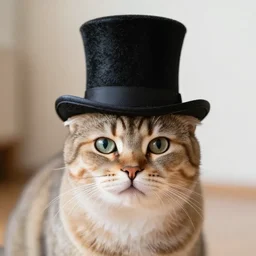 photo of a cat with a top hat