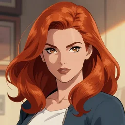 a beautiful comic book illustration of a woman with red hair, dc comics, marvel comics, featured on artstation