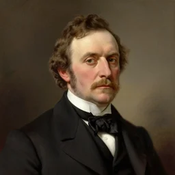 official portrait of a victorian politician, wearing a suit, detailed face, male, victorian, highly detailed, cinematic lighting, painting by francis cruikshank