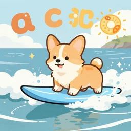 “a corgi surfing” - n 6