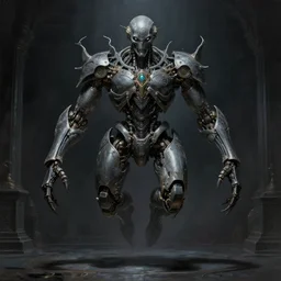 professional concept art symmetrical portrait of a ominous floating!! robotic thing in a dark room by artgerm and greg rutkowski. an intricate, elegant, highly detailed digital painting, concept art, smooth, sharp focus, illustration, in the style of cam sykes.