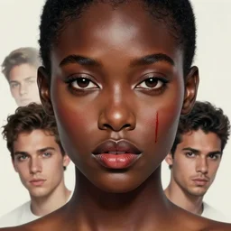 stunning goddess of blood portrait, clear eyes and dark skin. realistic, symmetrical face. art by bowater charlie, mark brooks, julie bell, arian mark, tony sandoval