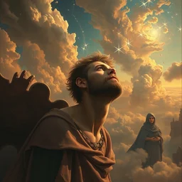 a beautiful painting of a civilized person of the upper planes by mynameistran and artgerm and wlop and loish and alex grey and wlop and michel gondry and steven soderberg, trending on artstation