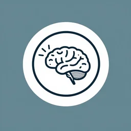 minimalist circle logo icon for a wandering mind, contained within a circled, one person, brain funnel attention, retro psychology, solid background, victo ngai, kilian eng, lois van baarle