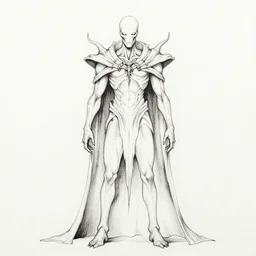 representative cultist of the great azathoth, 2 d ink drawing, character model concept art, jean giraud and kentaro miura and tsutomu nihei sidonia style, cosmic horror, lovecraftian, biopunk, clean lineart, flat shading, deep vibrant colors, color manga style, full - body shot, ultra wide shot, panoramic view, full frame