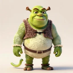 the character shrek made entirely out of worms. 3 d digital concept art, appgamekit