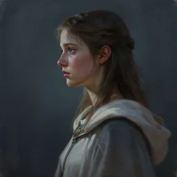 side profile painting portrait, imogen poots as cleric paladin, luminescent, octane render aesthetic, matte painting concept art, extremely emotional, cinematic moody colors, realistic shaded lighting poster by jesper ejsing, rhads, makoto shinkai, lois van baarle, ilya kuvshinov